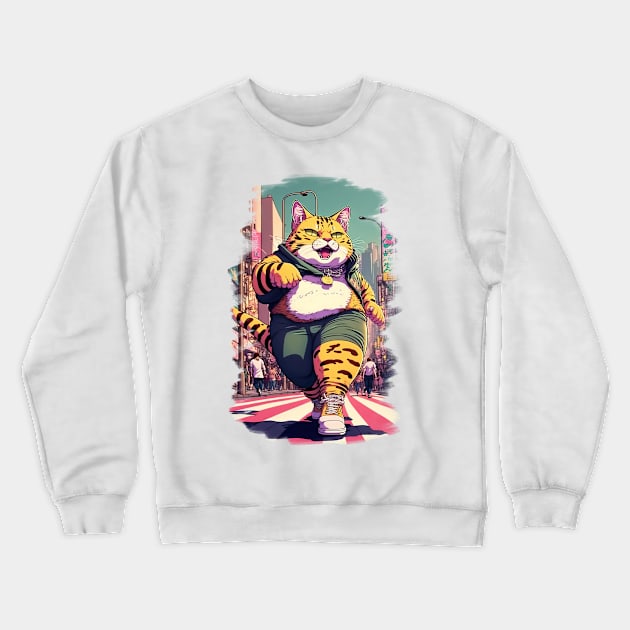 Cute Big Cat Crewneck Sweatshirt by Holycat